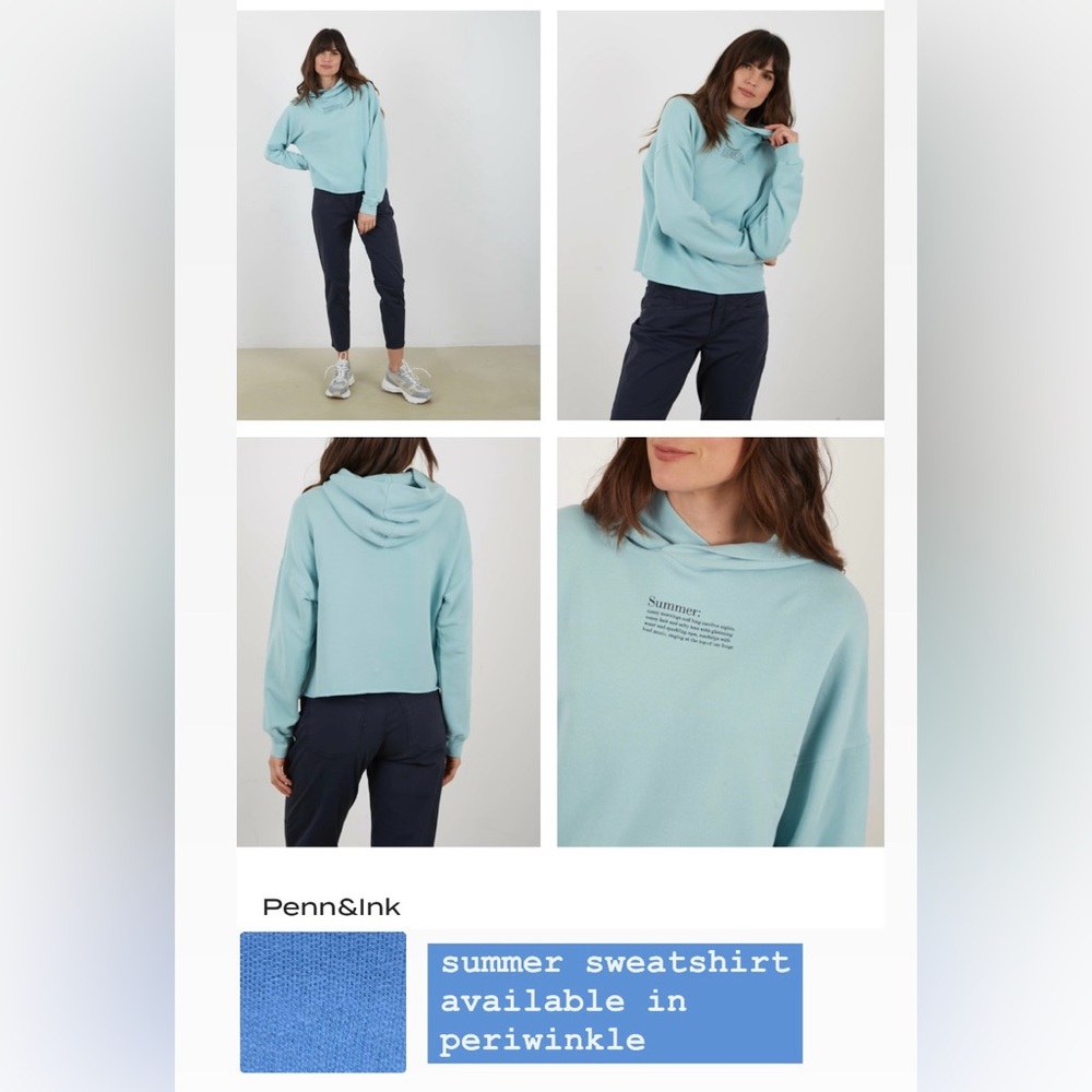 Penn&Ink Summer Sweatshirt w/hood Medium